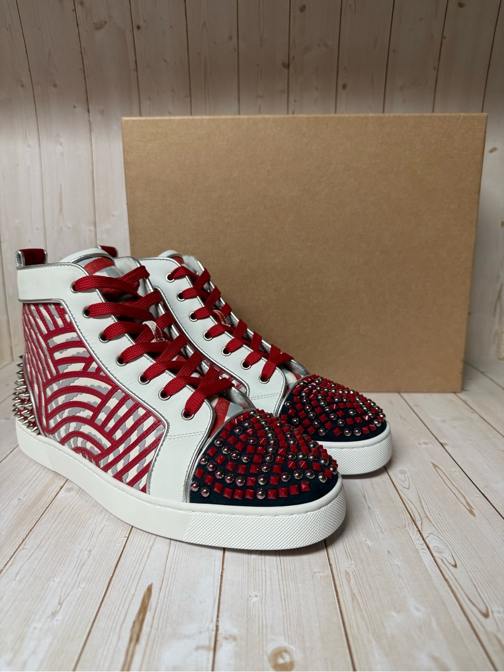 Christian Louboutin Louis No Limit Embellished High Top Sneaker Sz 43.5 / 10.5